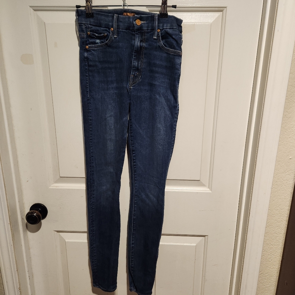 MOTHER High Waisted Looker Skinny Jeans Teaming Up Wash Size 26 - Picture 6 of 12